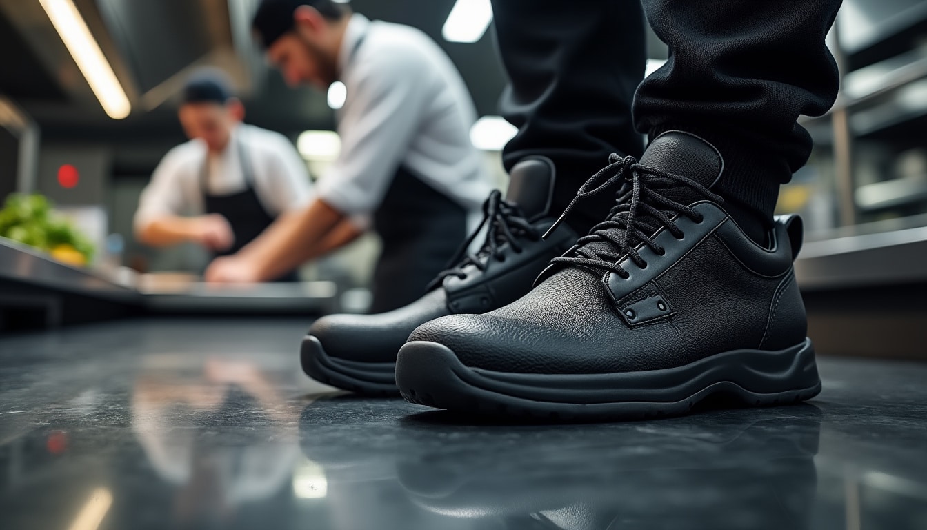 découvrez pourquoi les chaussures de sécurité de cuisine noires s2 src tony sont plébiscitées par les chefs : sécurité optimale, confort durable et résistance aux glissades pour une performance irréprochable en cuisine.
