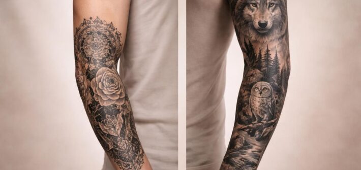 découvrez les tarifs des tatouages bras et comparez les styles demi-manche et manche complète pour choisir celui qui vous convient le mieux.