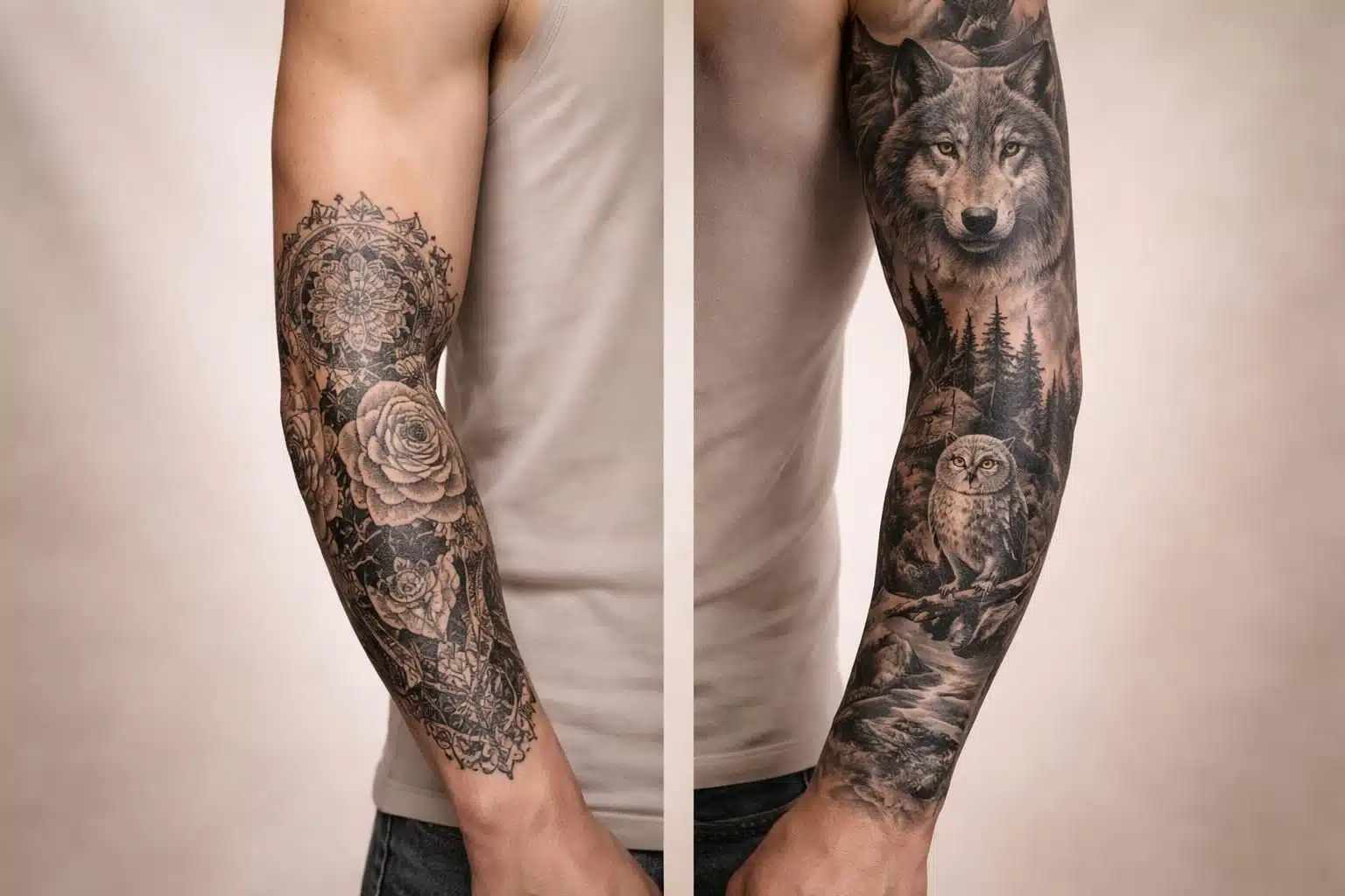 découvrez les tarifs des tatouages bras et comparez les styles demi-manche et manche complète pour choisir celui qui vous convient le mieux.