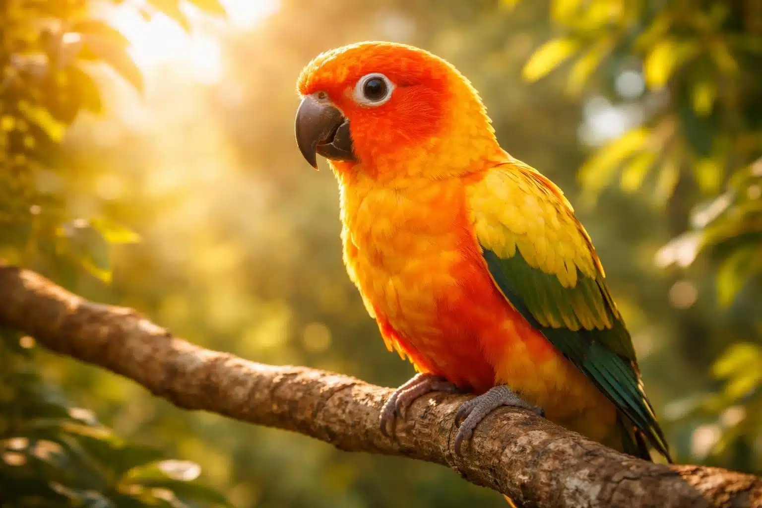découvrez le conure soleil, un oiseau de compagnie vibrant et plein de personnalité, idéal pour égayer votre quotidien avec ses couleurs éclatantes et son tempérament doux.