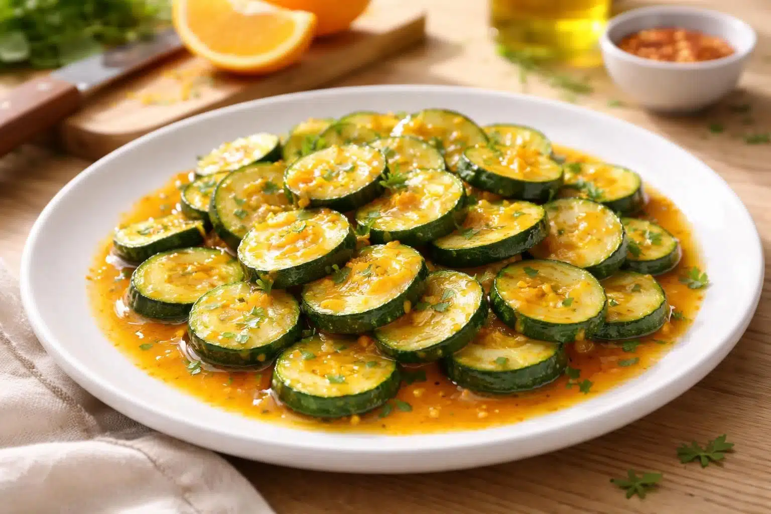 découvrez notre recette rapide de courgettes à l'orange, un plat express prêt en seulement 15 minutes, parfait pour un repas savoureux et léger.