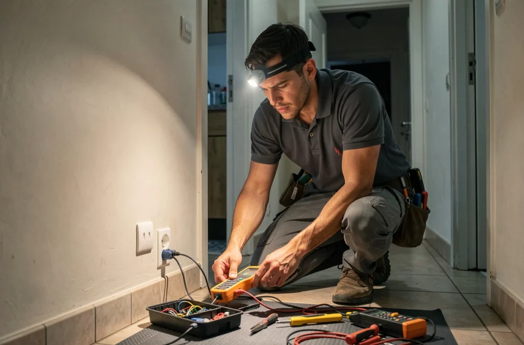 Électricien Nicolas Élec intervenant en urgence dans un appartement du 12e arrondissement de Marseille